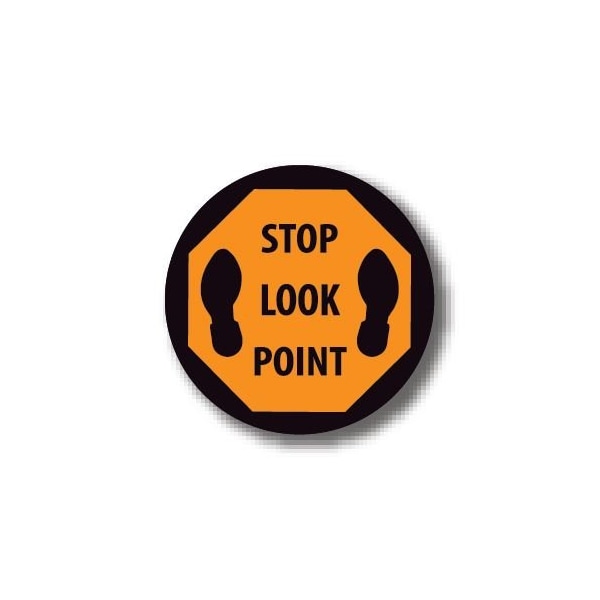 Ergomat 12in CIRCLE SIGNS - Stop Look Point DSV-SIGN 144 #1783 -UEN - main